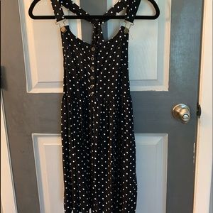 Polka dot overall dress
